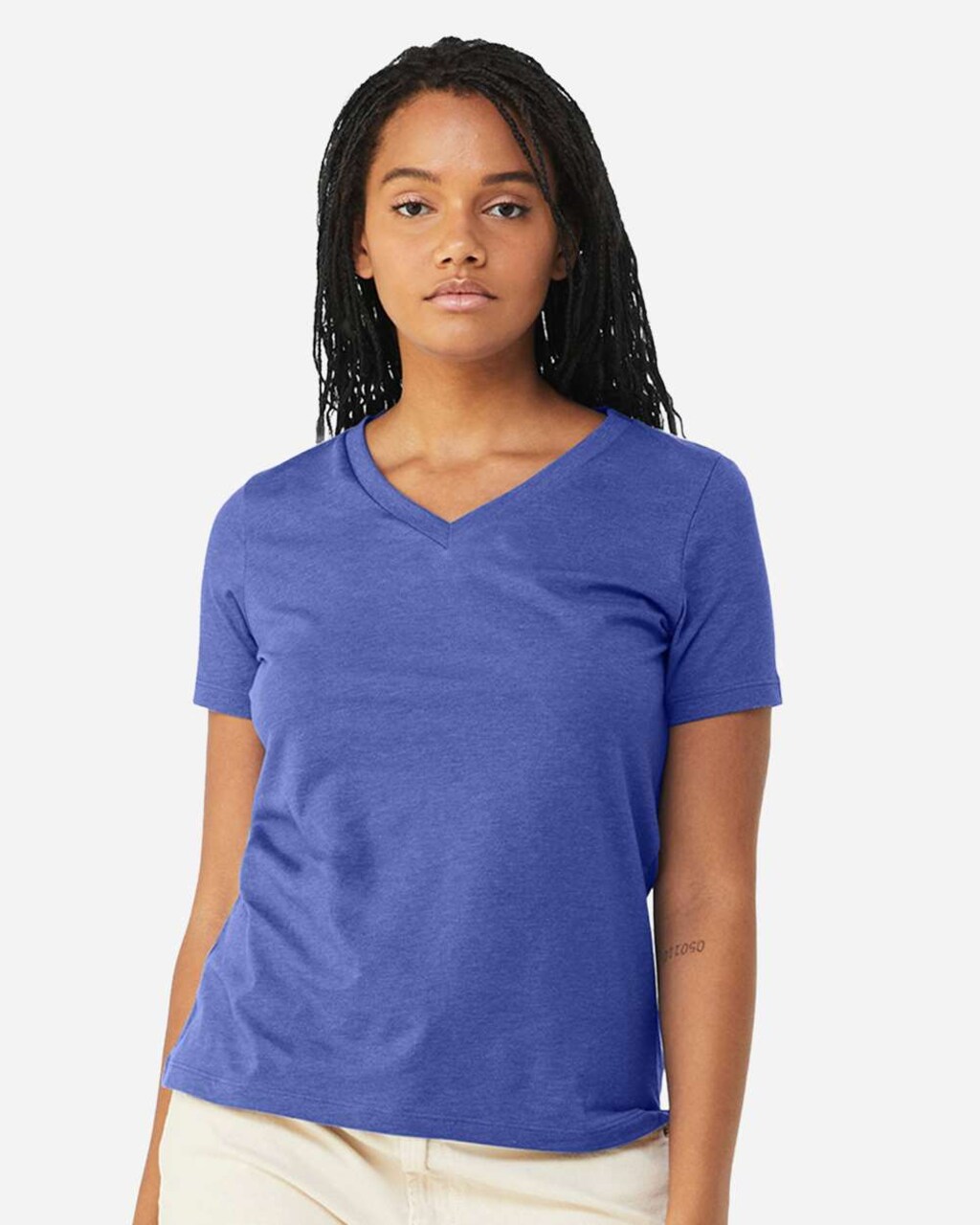 BELLA + CANVAS Women’s V-Neck Short Sleeve Tee – Soft Lightweight Shirt for Casual Wear